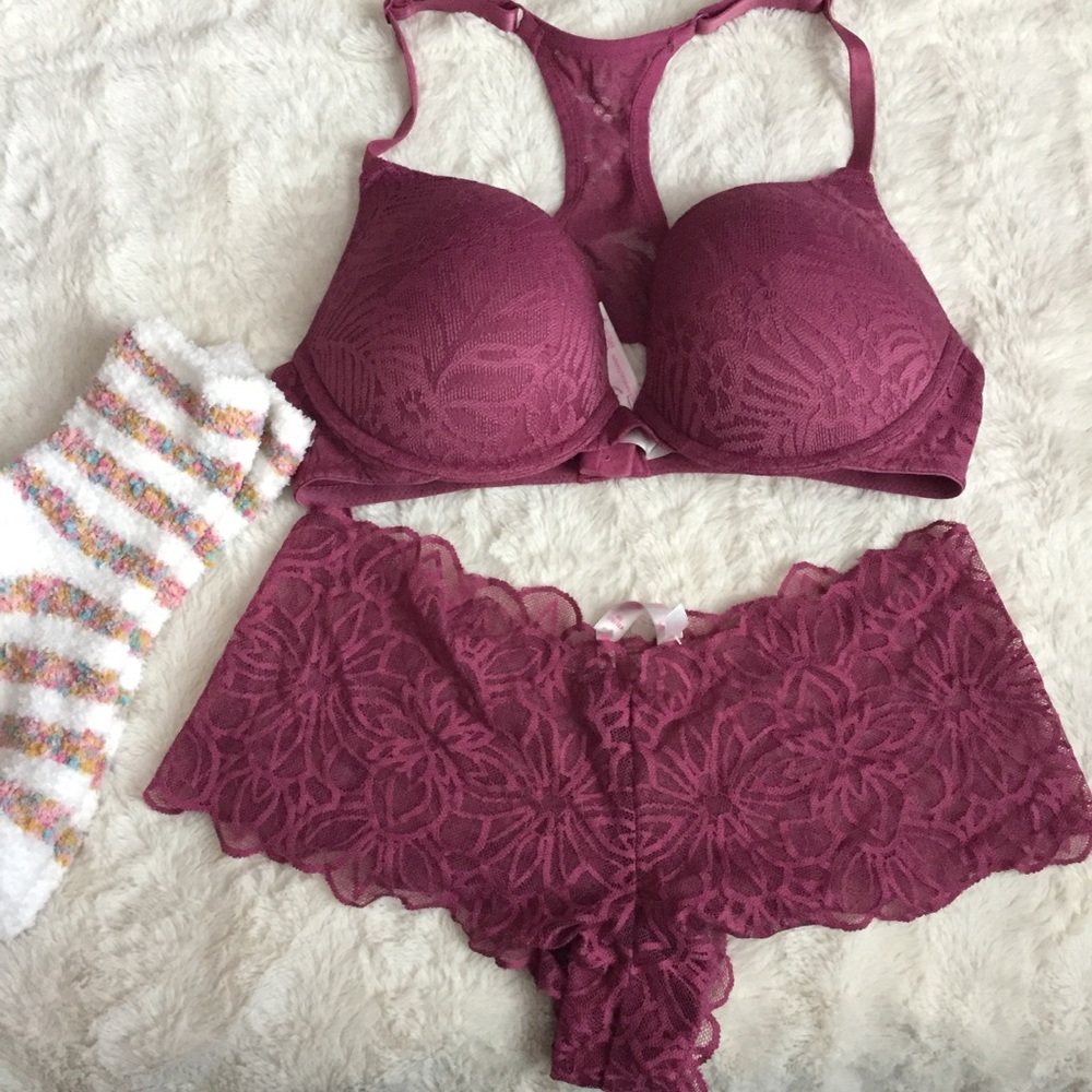 Pink bra and underwear